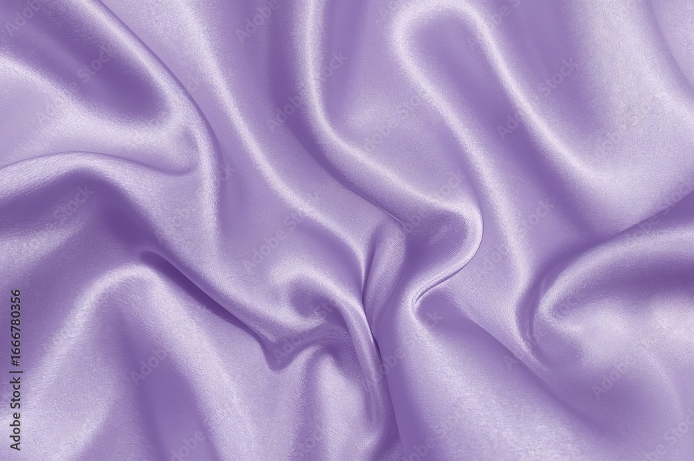 Fototapeta premium Luxurious violet satin fabric with elegant wavy texture, abstract backdrop design for cards or banners