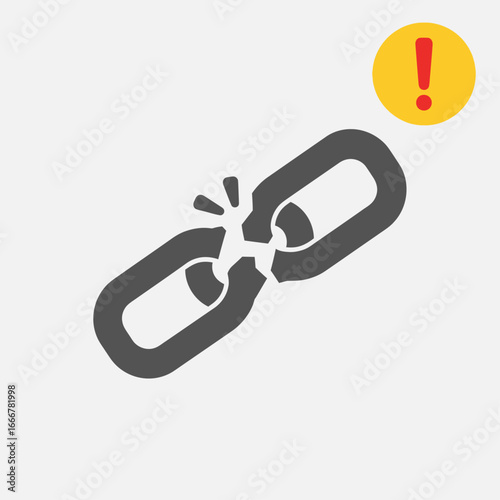 Broken chain link icon, signaling a disrupted connection or link.