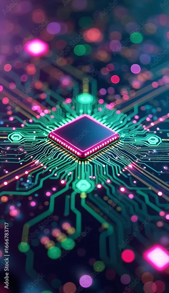 Obraz premium Ultra Realistic Futuristic AI Hardware Component