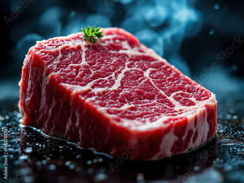 raw wagyu beef ribeye marbled texture close up