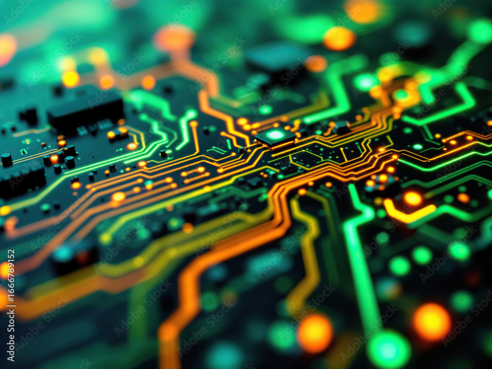 Fototapeta premium dark futuristic background with neon geometric lines