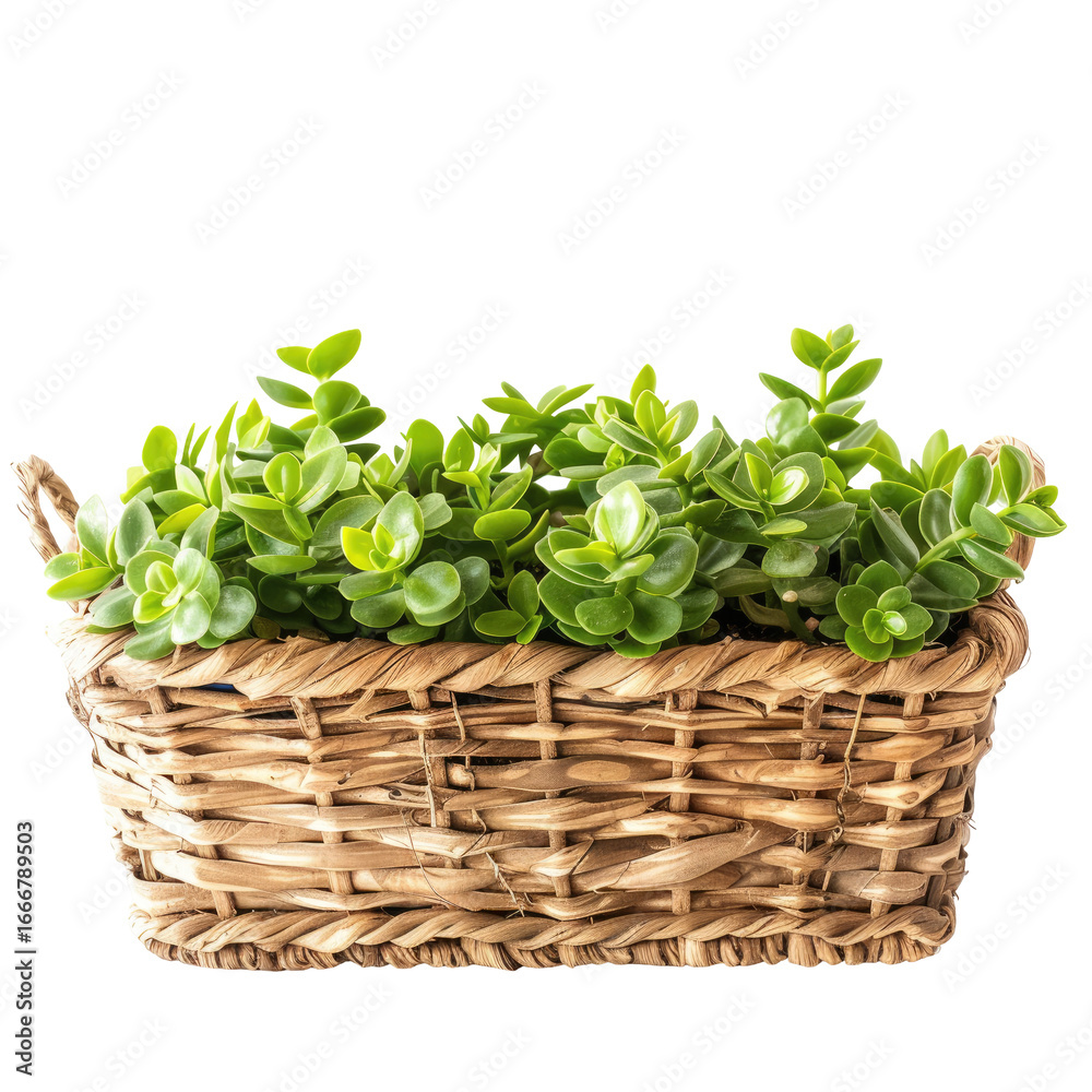 Fototapeta premium Succulent in a woven basket