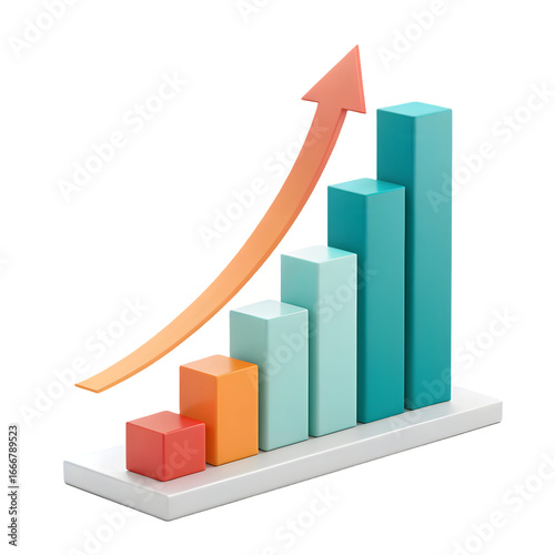 3d bar chart with upward trending arrow showing growth and success Free Download 3d bar chart with upward trending arrow showing growth and success - GFXLoad