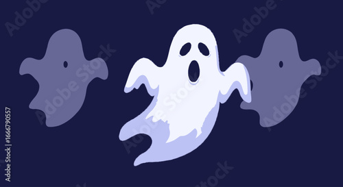 Flat Halloween Ghosts