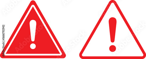.Attention caution sign Warning attention icons danger Exclamation mark signs. alarm sign set.