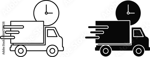 Fast delivery truck icon vector illustration express shipping