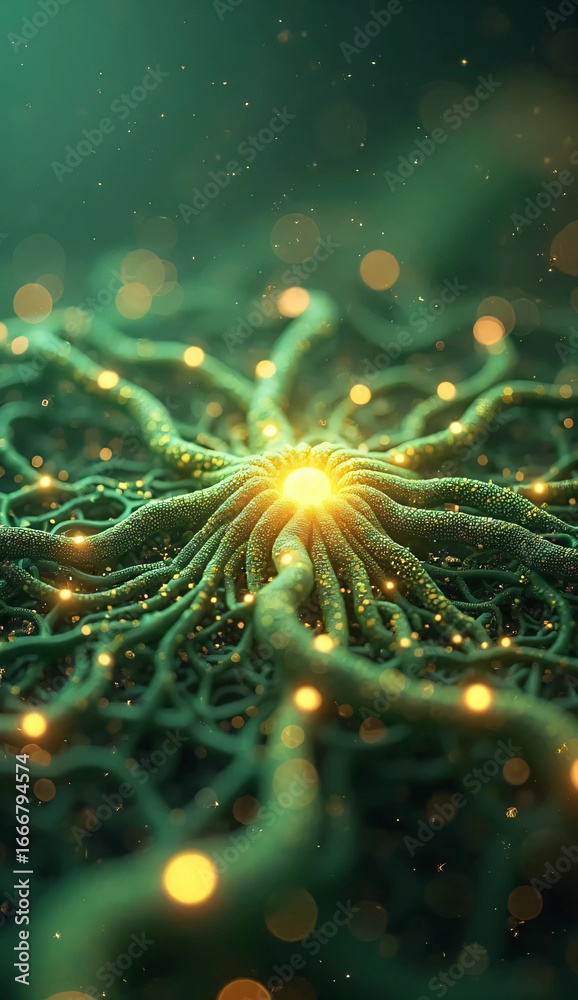 Obraz premium 3D Realistic Render of Glowing Neural Connections