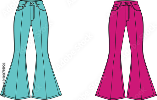 Shop trendy flare jeans high waisted denim bell bottom pants style