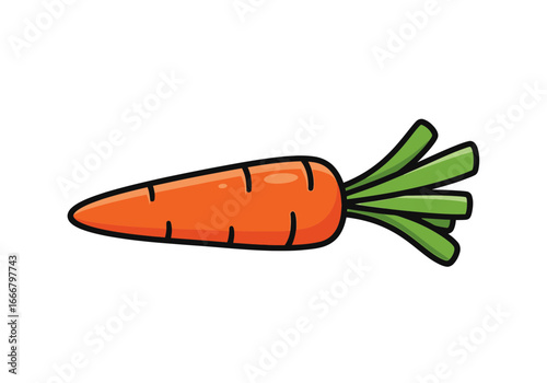 Vibrant Cartoon Carrot with Detailed Design