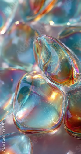 Close-up of iridescent, translucent stones