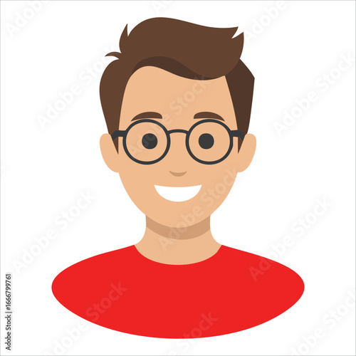 adorable male character portrait isolated vector illustration