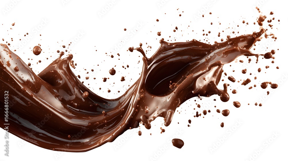 Fototapeta premium Delicious Chocolate Splash on Transparent Background for Design Projects
