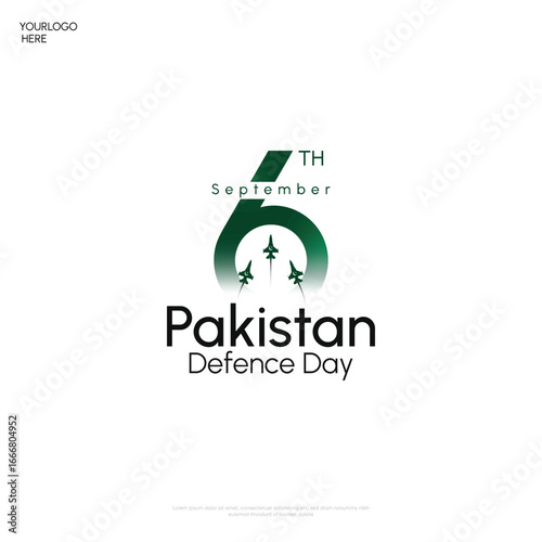 Happy Pakistan defence day, 6th september, Youm e Difa. Vector illustration.