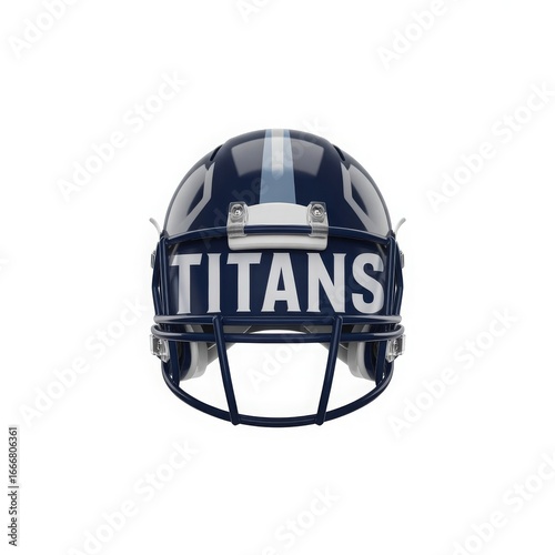 Navy blue football helmet with titans text american football helmet