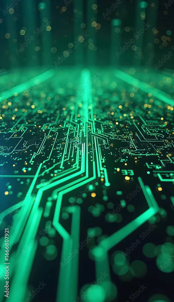 Obraz premium Futuristic Data Flow with Depth of Field Effects