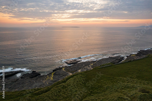 Streedagh Beach aerial drone view on Sligo coast