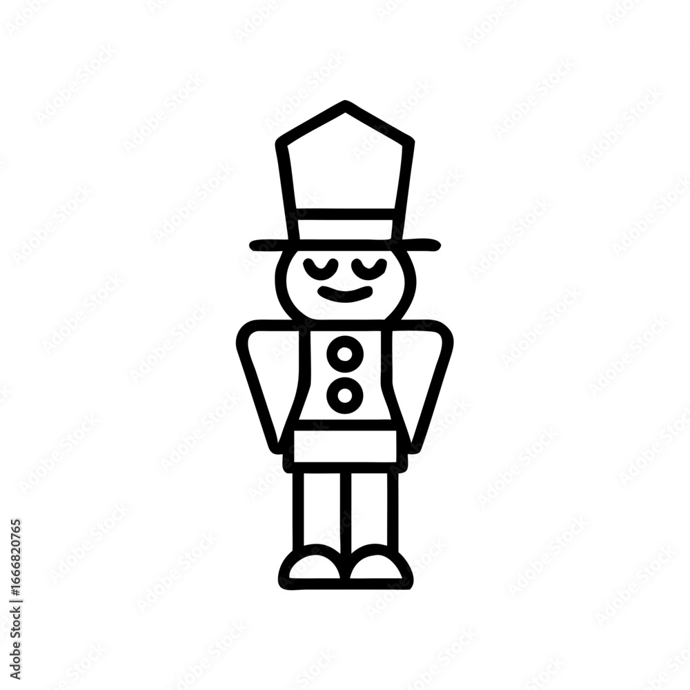 Fototapeta premium Nutcracker character illustration in minimalist style 