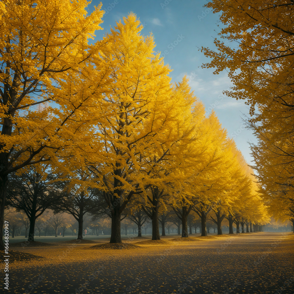 Fototapeta premium 은행 나무 가을