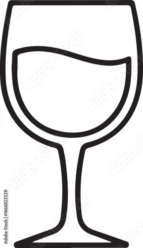 Wine Glass Icon - Alcoholic Beverage and Celebration