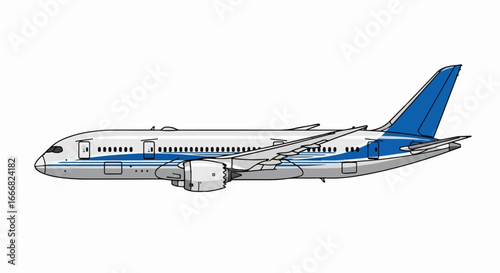Boeing 787 Dreamliner Airplane Side View.