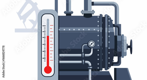 Industrial Boiler Overheating - High Temperature Illustration.