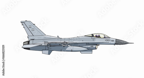F-16 Fighting Falcon Fighter Jet Illustration.