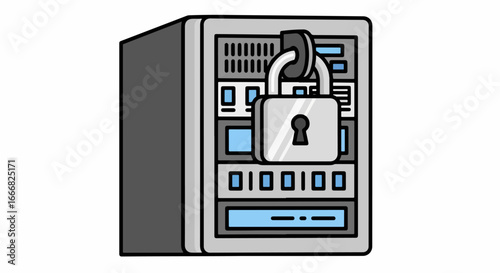 Server Security System with Lock.