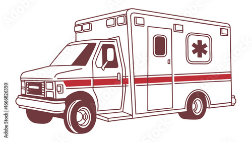 simple line art of hospital ambulance