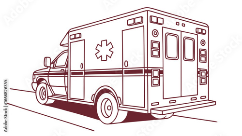 simple line art of hospital ambulance