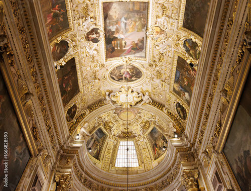 Richly decorated interior of a chapel inside the cathedral of Urbino, Urbino, Marche, Italy, Europel inside the cathedral of Urbino, Urbino, Marche, Italy, Europe