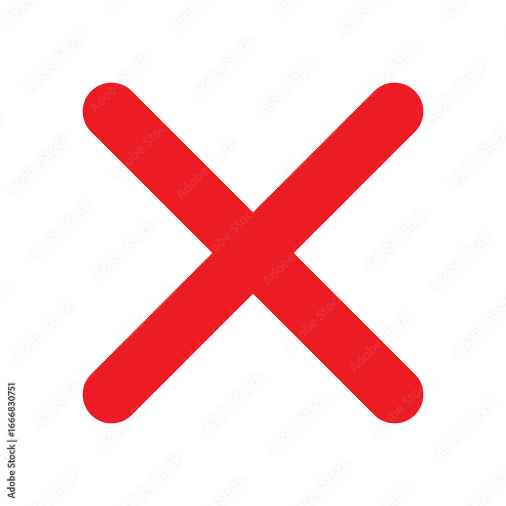 Fototapeta premium Red cross mark, icon png transparent background