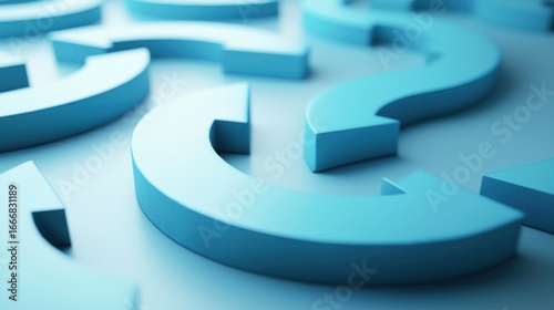 A blue question mark on a blue background with a white border.