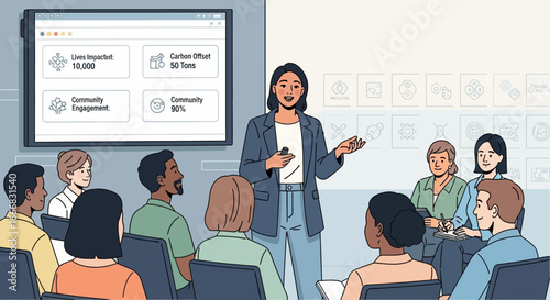 Engaging presentation highlighting community impact and sustainability efforts