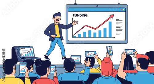 Engaging startup pitch presentation with promising funding growth strategy