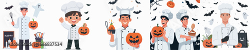 chef vector celebrating Halloween