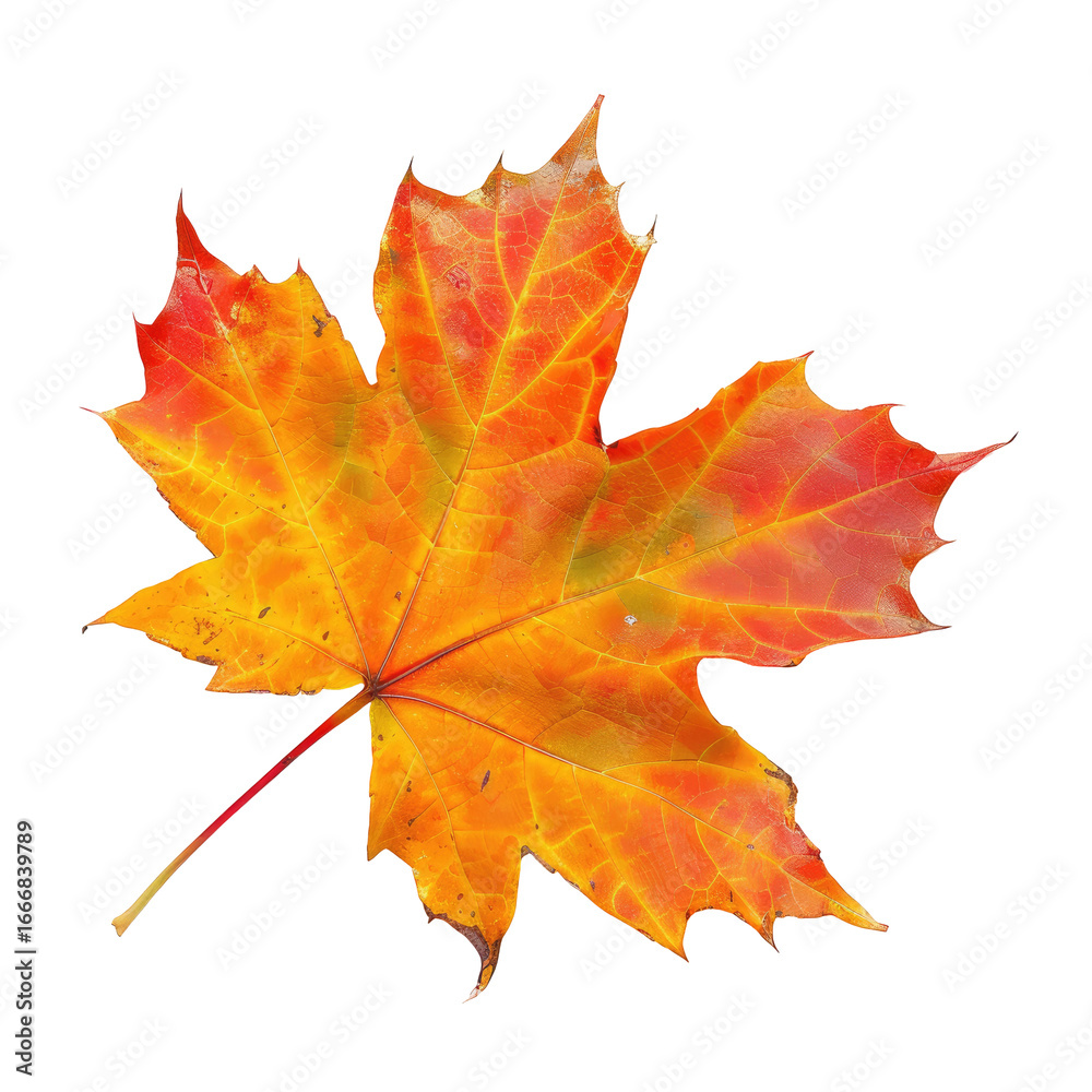 Obraz premium Autumn maple leaf against black background