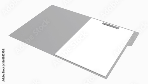 Blank white paper in a gray file