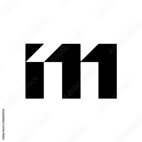 Modern minimalist monogram logo design element, geometric shapes for brand identity creation project
