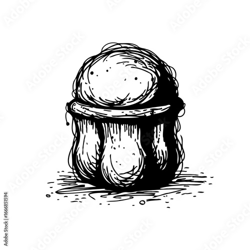 Ethereal Sketch of a Mysterious Glowing Being Huddled in the Shadows Evoking a Sense of Enigmatic