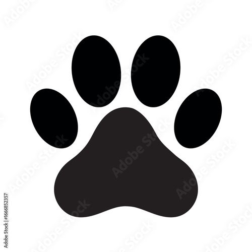 dog cat paw icon print vector silhouette logo - vet veterinary animal footprint illustration