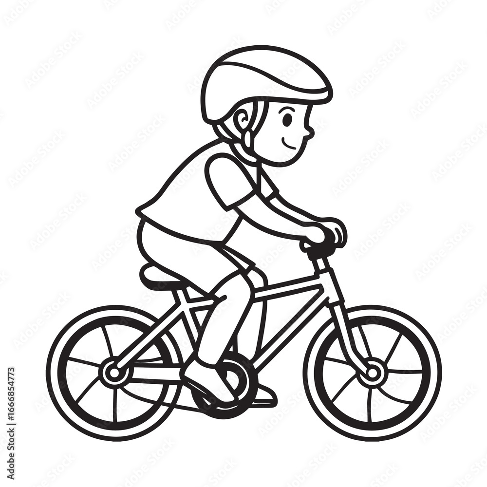 Naklejka premium boy on bicycle