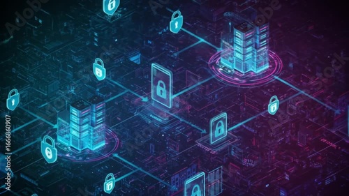 Digital security network connecting global data servers with encrypted cyber protection