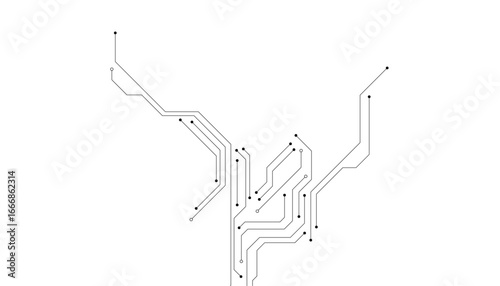 Technology black circuit diagram concept. High-tech circuit board connection system.Vector abstract technology