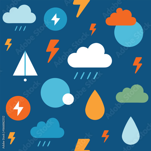 rainy weather background vector illustration