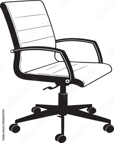 Modern Black and White Office Chair with Wheels and Armrests desk chair executive chair