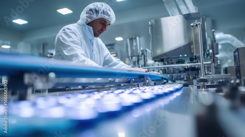 pharmaceutical packaging line worker