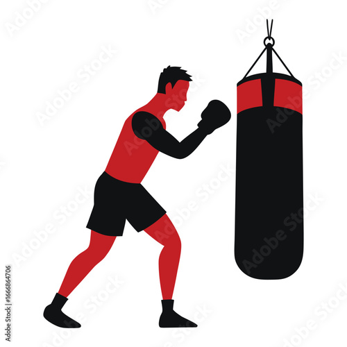 boxer with boxing gloves isolated
