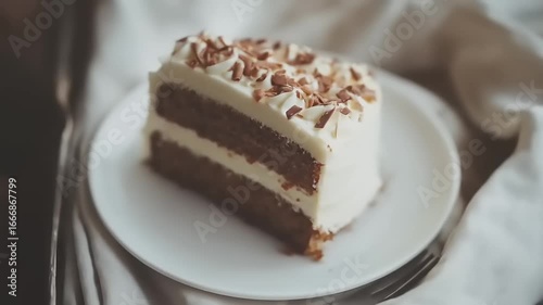 Wallpaper Mural Delectable Slice of Layered Carrot Cake with Cream Cheese Frosting and Chocolate Shavings Torontodigital.ca