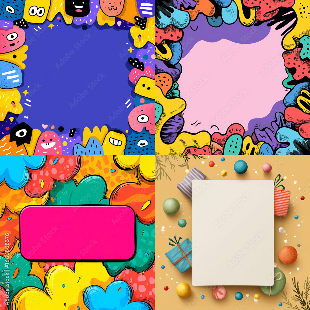 Fototapeta premium Colorful Abstract Banner with Blank Space for Text
