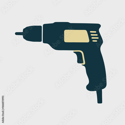 DarkBlue Electric Cordless Drill with Beige Accents.